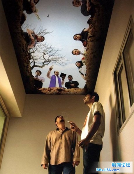 Ceiling mural in smoke room.jpg